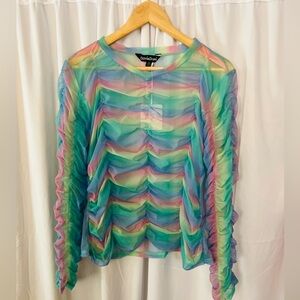 Ombré Rainbow Meah Top in 2XL NWT